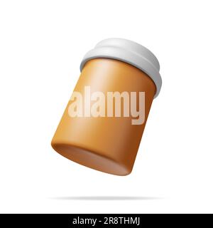 3D Plastic Pill Bottles Isolated. Stock Vector