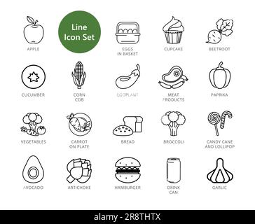 Food Icons Set Stock Vector