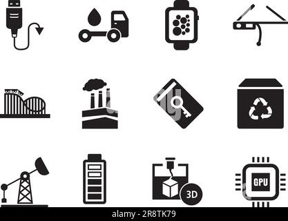 Innovations Icons Set Stock Vector