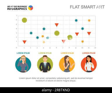 Teamwork Scatter Chart Slide Template Stock Vector