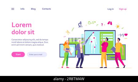 Senior professor lecturing students group in classroom Stock Vector