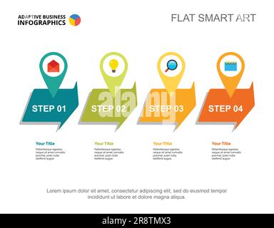 Four Steps Startup Slide Template Stock Vector