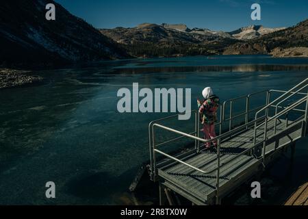 The view of Ellery Lake in Yosemite National Park California, USA. High quality photo Stock Photo