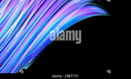 Beautiful bright motley purple pink abstract energetic magical cosmic fiery neon texture from lines and stripes, waves, flames with curves and twists Stock Vector
