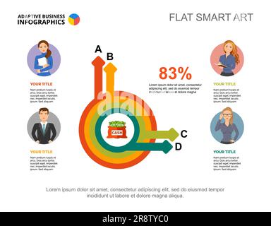 Circle diagram with four arrows Stock Vector