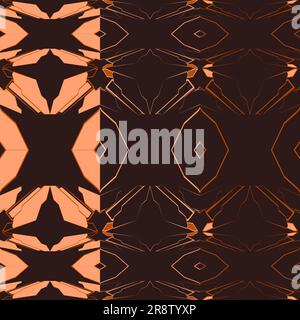 Brown and orange seamless pattern with futuristic original abstract geometric texture. Seamless vector background. Stock Vector