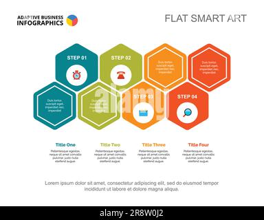 Four Steps Strategy Slide Template Stock Vector