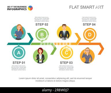 Four Teamwork Elements Slide Template Stock Vector