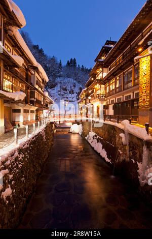 Ginzan Onsen Street in winter Stock Photo