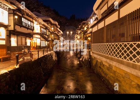 Ginzan Onsen Street in winter Stock Photo