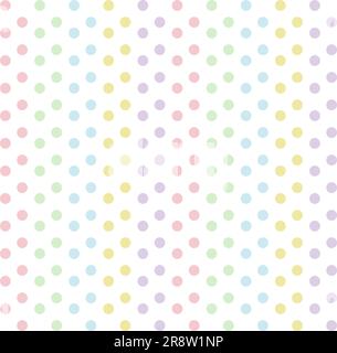 Cheerful colored dots, children's seamless pattern in soft pastel colors. Vector Stock Vector