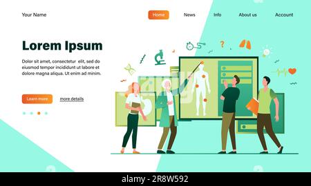 Senior professor lecturing students group in classroom Stock Vector