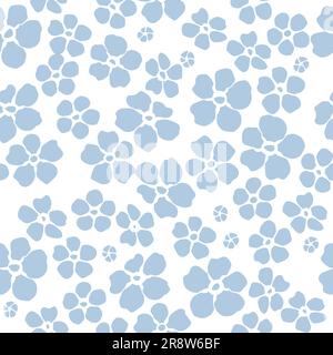 Forget me not flower seamless pattern pastel blue color for textile Stock Vector