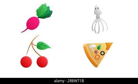 Various images set. Background for printing, design, web. Usable as icons. Seamless. Colored. Stock Vector