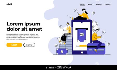 Smartphone users paying online Stock Vector