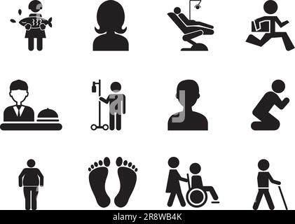 Praying Simple Icons Set Stock Vector