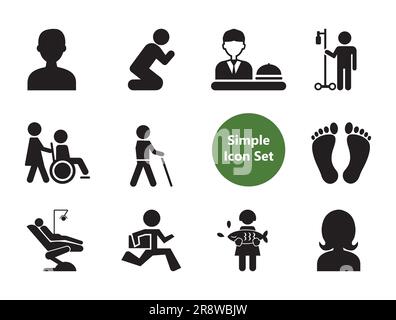 Praying Simple Icons Set Stock Vector