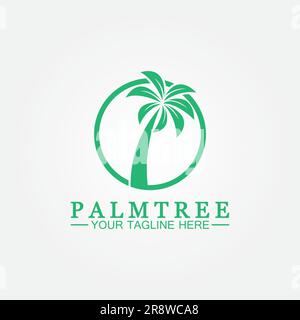Palm tree summer logo template vector illustration Stock Vector