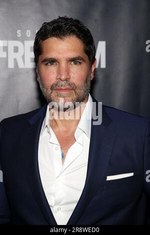 Miami Beach, FL-JUNE 22: Actor Eduardo Verástegui is seen during the premiere of “Sound of Freedom” movie premier on June 23, 2022 in Miami Beach, Florida. (Photo by Alberto E. Tamargo/Sipa USA) Stock Photo