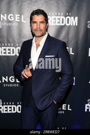 Miami Beach, FL-JUNE 22: Actor Eduardo Verástegui is seen during the premiere of “Sound of Freedom” movie premier on June 23, 2022 in Miami Beach, Florida. (Photo by Alberto E. Tamargo/Sipa USA) Stock Photo