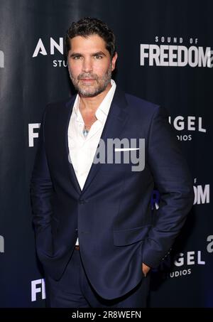 Miami Beach, FL-JUNE 22: Actor Eduardo Verástegui is seen during the premiere of “Sound of Freedom” movie premier on June 23, 2022 in Miami Beach, Florida. (Photo by Alberto E. Tamargo/Sipa USA) Stock Photo