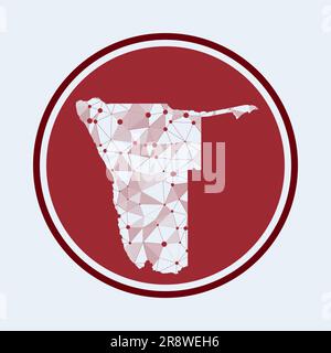 Namibia icon. Trendy tech logo of the country. Geometric mesh round design. Technology, internet, network, telecommunication concept. Stock Vector