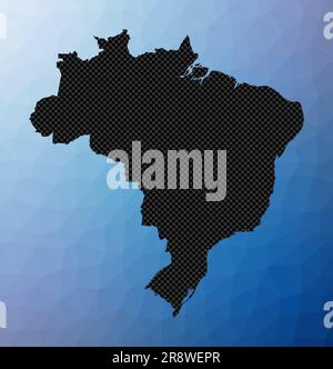 Brazil geometric map. Stencil shape of Brazil in low poly style. Awesome country vector illustration. Stock Vector