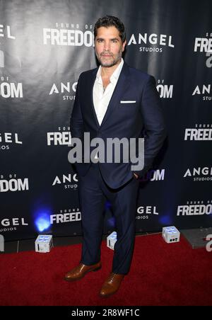 Miami Beach, FL-JUNE 22: Actor Eduardo Verástegui is seen during the premiere of “Sound of Freedom” movie premier on June 23, 2022 in Miami Beach, Florida. (Photo by Alberto E. Tamargo/Sipa USA) Stock Photo