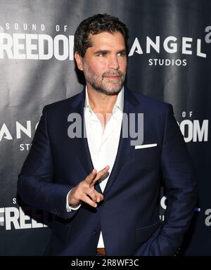 Miami Beach, FL-JUNE 22: Actor Eduardo Verástegui is seen during the premiere of “Sound of Freedom” movie premier on June 23, 2022 in Miami Beach, Florida. (Photo by Alberto E. Tamargo/Sipa USA) Stock Photo