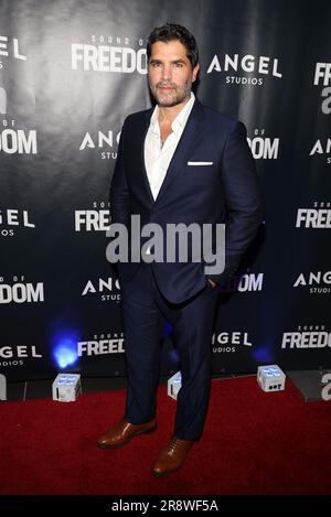 Miami Beach, FL-JUNE 22: Actor Eduardo Verástegui is seen during the premiere of “Sound of Freedom” movie premier on June 23, 2022 in Miami Beach, Florida. (Photo by Alberto E. Tamargo/Sipa USA) Stock Photo