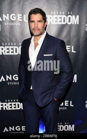 Miami Beach, FL-JUNE 22: Actor Eduardo Verástegui is seen during the premiere of “Sound of Freedom” movie premier on June 23, 2022 in Miami Beach, Florida. (Photo by Alberto E. Tamargo/Sipa USA) Stock Photo