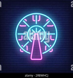 Ferris wheel neon sign Stock Vector