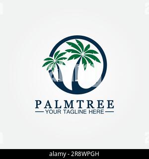 Palm tree summer logo template vector illustration Stock Vector