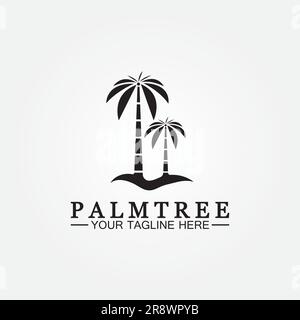 Palm tree summer logo template vector illustration Stock Vector