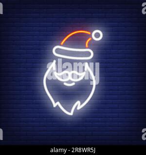 Neon Santa Claus shape Stock Vector