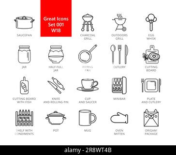 Kitchen Icons Set Stock Vector