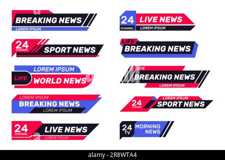 Breaking news TV banners set Stock Vector