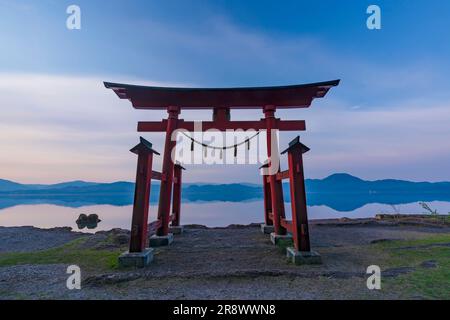 Torii gate of Ozaishi Shrine Stock Photo