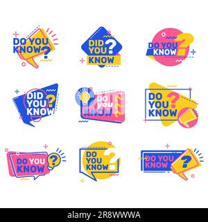 Do you know questions set Stock Vector