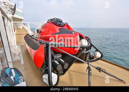 Deep sea submarine C Explorer 5 on board the Chinese cruise