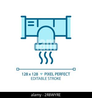 Air duct system light blue icon Stock Vector