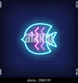 Fish neon sign Stock Vector