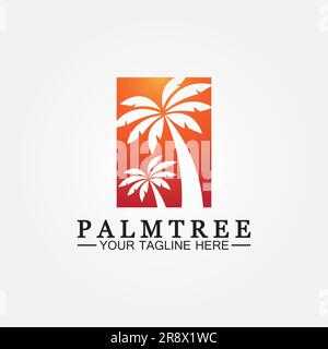 Palm tree summer logo template vector illustration Stock Vector