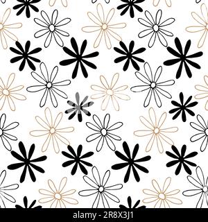 Seamless pattern with daisy flower Stock Vector