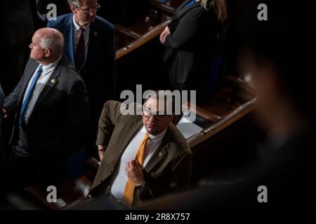 Washington, United States Of America. 22nd June, 2023. United States Representative George Santos (Republican of New York) arrives for Prime Minister of India Narendra Modi's speech to a Joint address to Congress at the US Capitol in Washington, DC, Thursday, June 22, 2023. Credit: Rod Lamkey/CNP/Sipa USA Credit: Sipa USA/Alamy Live News Stock Photo