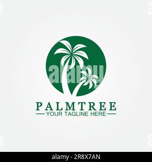 Palm tree summer logo template vector illustration Stock Vector