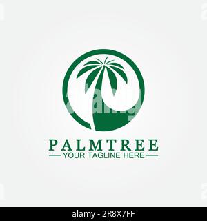 Palm tree summer logo template vector illustration Stock Vector
