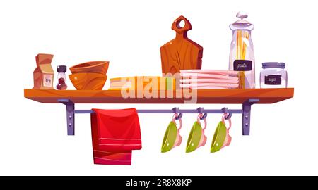 Organized kitchen isolated cartoon vector illustrations Stock Vector ...
