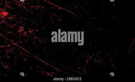 Black and red abstract background. Grunge texture. Design with many small chaotic red spots and lines on a black background. Grunge texture. Stock Vector