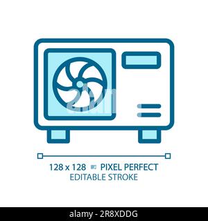 Ac compressor unit light blue icon Stock Vector